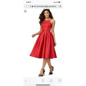 NWT Chi Chi London red Amity dress